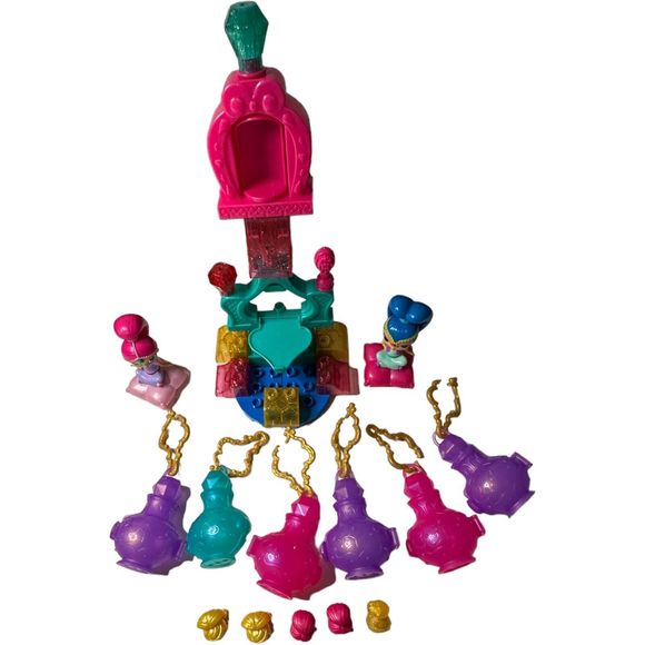 LOT Mega Bloks Shimmer & Shine Bedtime Building Set + 5 Teenie Genies + Bottles - Picture 3 of 16